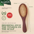 BOOMSLIFE Oak Wood Hair Brush Women Head Scalp Massage Hairbrush Wood Wide Tooth Hair Comb Airbag Hair Loss Improve Scalp Tool. 