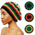 Jamaican Multi-colour Printed Knitted Hat Bob Rasta Beanie Hats Hip Hop Cap Men Women Caribbean Fancy Dress Reggae Beret Cap.