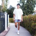 Summer fitness shorts Oil Painting Style sports Mesh Shorts Men's/Women's Summer Basketball Training Knee Quarter short Pants. 