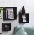 set of 3 wall mounted wooden shelf box shape storage shelf ,book shelf ,wall.decor home decor. 
