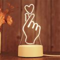 1pc Night Light Creative Acrylic Bedroom Bedside LED Table Lamp Holiday Event Gift System Gifts. 