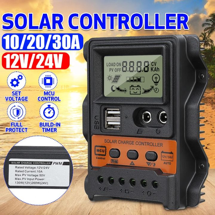 Solar Laderegler 20A 12V/24V - Mit LCD Display & Dual USB