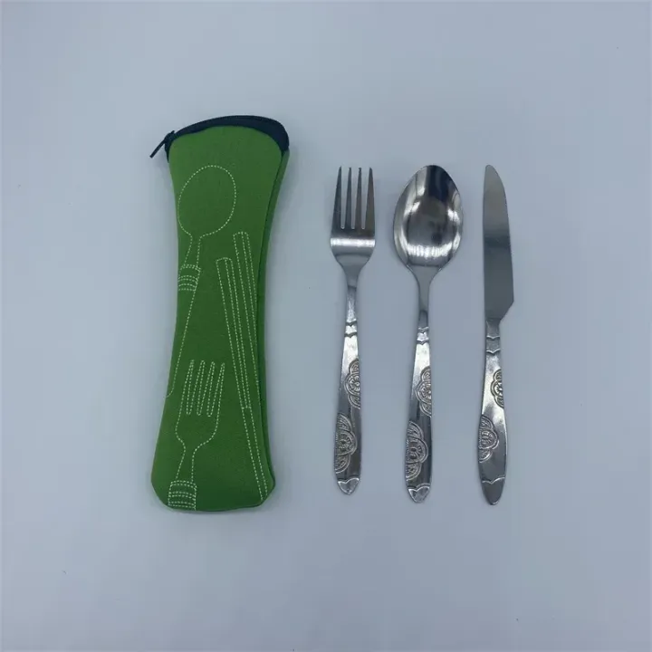 7/3%20Pcs%20Stainless%20Steel%20Outdoor%20Camping%20Tableware%20Set%20Of%20Pieces%20Western%20Food%20Steak%20Knife%20Fork%20Spoon%20Creative%20Cloth%20Bag%20Portable%20-%20Image%207
