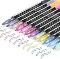 Super Squiggles Outline Markers: Doodle Dazzles Shimmer Marker Set, 1Colors Double Line Outline Marker For Gift Card, Scrapbook Supplies, Crafts, Photo Album, Easter Eggs, School Supplier. . 