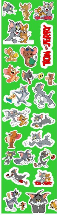 FAMOUS TOM AND JERRY CARTOON STICKER SHEET