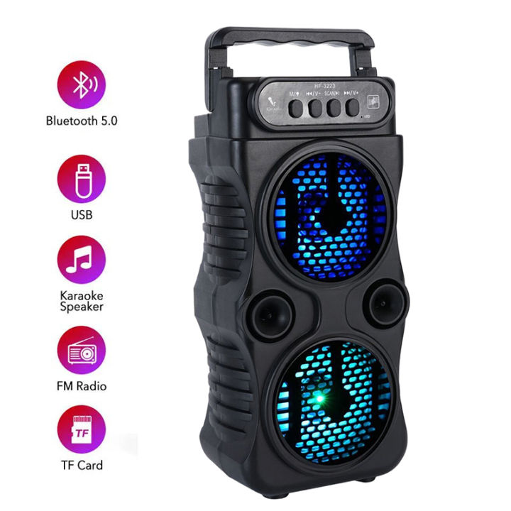 Outdoor%20Portable%20Wireless%20Speaker%20Dual%203%20Inches%20Music%20Stereo%20Subwoofer%20Bass%20USB%20Power%20Supply%20For%20Dancing%20Party%20Family%20Karaoke%20-%20Image%203