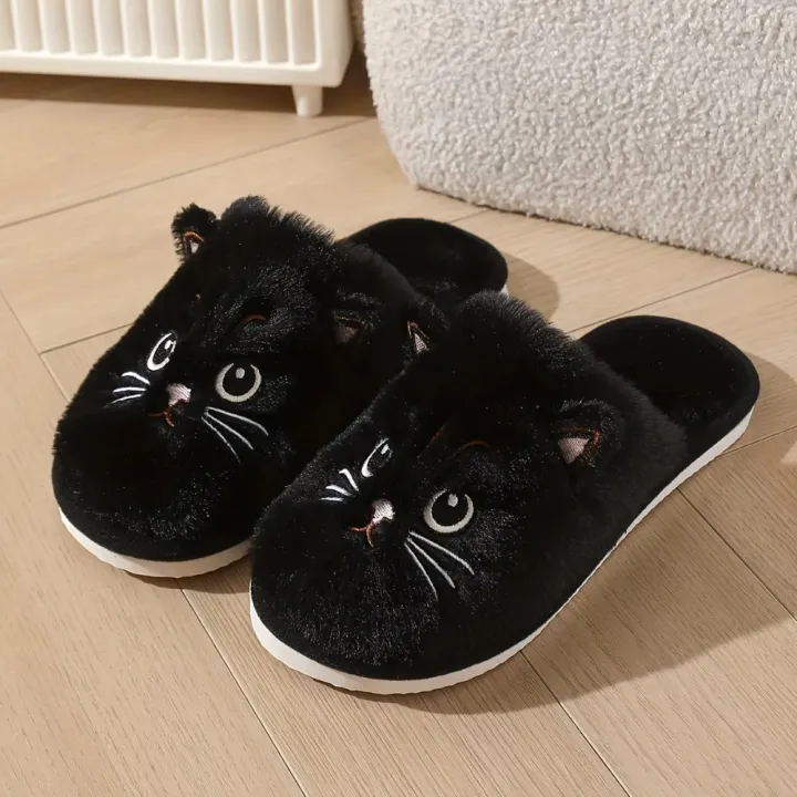 Womens%20Plush%20Cat%20Slippers%20Winter%20Warm%20Cozy%20Indoor%20House%20Shoes%20Soft%20EVA%20Sole%20Non-Slip%20Design%20-%20Image%204