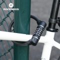 ROCKBROS Portable Bicycle Lock Ultra-Light Steel Cable Bike Lock 4-Digit Password PVC Waterproof  Steel Password Lock MTB Road. 
