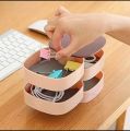 4 Layer Rotating Jewellery Organizer 360° Rotating Jewellery Makeup Storage Box. 