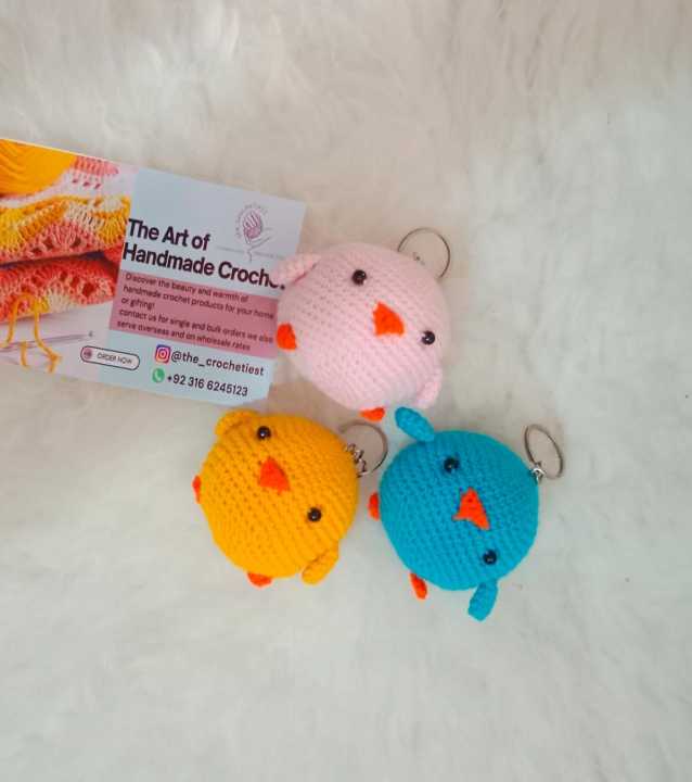 handmade crochet angry birds keychains and charms