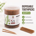 800pcs Disposable Toothpick Household Carbonized Bamboo Toothpick Eco-friendly Single Head Tooth Picks  For Home Dining Hotel. 