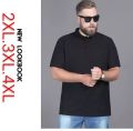 Premier Quality Polo T-Shirt for Men 2XL 3XL 4XL Comfortable and Stylish Solit black and white. 