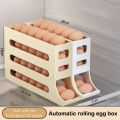 4-Tier Egg Holder for Fridge – Auto-Rolling, Space-Saving Egg Dispenser with Large Capacity (Holds 30 Eggs). 