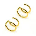 2Pcs 316L Stainless Steel Fake Ear Piercing Jewelry, Clip on Ear Cuffs Fake Lip Ring Non Piercing Labret Rings for Women Men. 