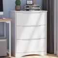 BM-Furniture 3 Drawer Dresser, Wood Chest Drawers Cabinet with Storage for Bedroom, White. 