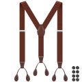 Men Button Suspenders Adjustable lastic Y Shape Tuxedo Suspender with Leather Buttons End Long Lasting Stretch Ultimate Fashion.