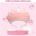 Baby Adjustable Size Shampoo Cap Crown Baby Shower Cap Children Cartoon Bath Visor Infant Hair Shield Ear Protection Waterproof.