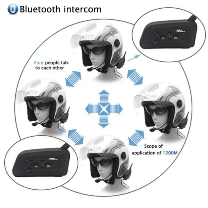 V4%20PRO%20Motorcycle%20Helmet%20Bluetooth%20Intercom%20Headset%201200M%204%20Riders%20Full%20Duplex%20Interphone%20With%20Fm%20Radio%20Waterproof%20Communicator%20-%20Image%202