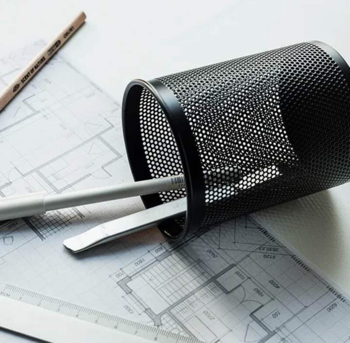 Pen%20Holder%20Round%20or%20Square%20Mesh%20steel%20body%20Black%201%20pcs%20-%20Image%205