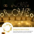 20 Led Bottle Cork Lights With Bottle Copper Wire String Lights 2M Battery Powered, 1 Unit,2 meters. 