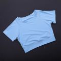 Trendy Women's Fitness Crop Top - Fitted Breathable Short Sleeve, Quick-Dry Yoga Running Shirt, Summer Workout Sports Tee. 