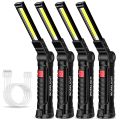 New Portable COB LED Flashlight USB Rechargeable Work Light Magnetic Lanterna Hanging Lamp with Built-in Battery Camping .