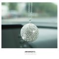 Crystal Ball Car Pendant with Diamond Inlay Car Rearview Mirror with Full Diamond Decoration Car Decoration Car Interior Pendant. 
