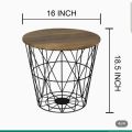 Metal Wire Table Removable Round Coffee Table Storage Box  Side Tables  Side Table Decoration  Side Table For Bed  Coffee Table with Storage Size 16 Length by 16 Width by 18.5 Height JS Home Decor. 