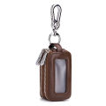 Car Key Chain, Universal Car Auto Split  Leather 2 Zipper Key Case Holder Storage Bag  For  Man. 