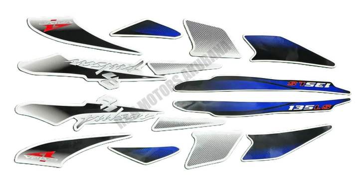 Bajaj Pulsar 135ls Black Blue Bike Full Sticker Kit