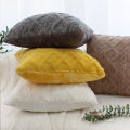 Twist KnittingPlush Pillow Case Vintage Knitted Cushion Cover Simple Cushion Plush Pillowcase Headboard Back. 