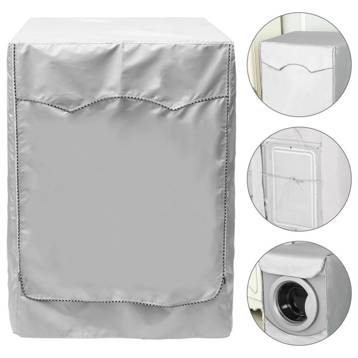 1PC Waterproof Dustproof sun protection dryer Cover Household Protective cover Washing machine cover Laundry Silver Coated Cover