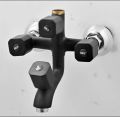 brass black matt regular bath set complete with pipe shower. 