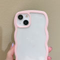 Cute Transparent Curly Wave Case for iPhone 11 12 13 14 Pro Max 7 8 Plus X XR XS SE 2020 2022 Shockproof Bumper Cover Aesthetic. 