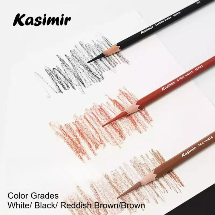 KASIMIR%20Colored%20Charcoal%20Pencils%204mm%20Thickened%20White/Light%20Brown/Black/Reddish%20Brown%20Easy%20To%20Color%20for%20Art%20Students%20Beginners%20-%20Image%204