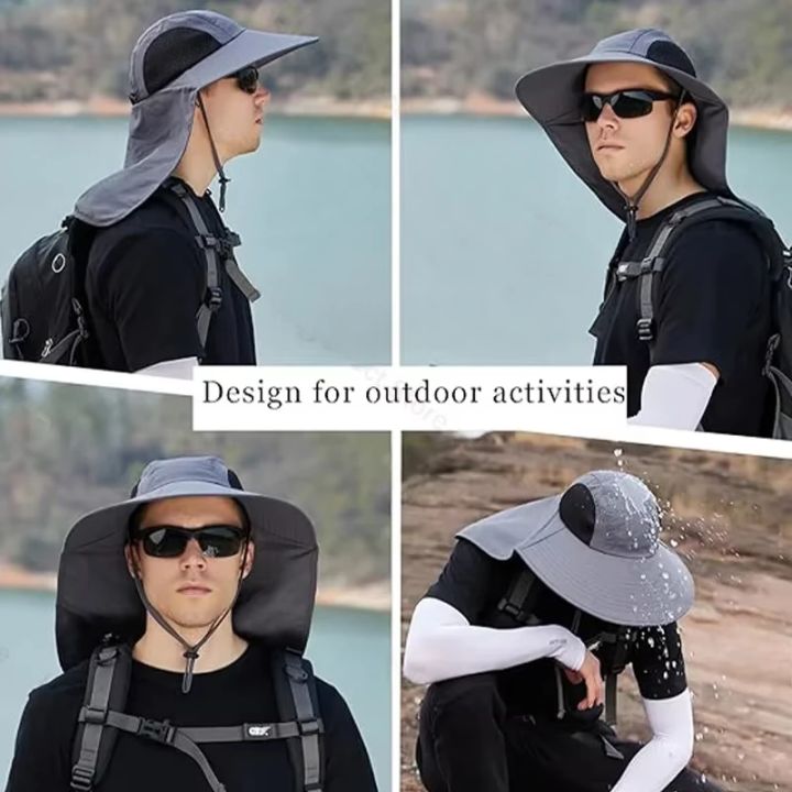 1/2/4PCS%20Summer%20Waterproof%20Fisherman%20HatOutdoor%20Hiking%20Fishing%20Sun%20Protection%20Hat%20Cycling%20Big%20Eave%20Neck%20Protection%20Sun%20Hat%20-%20Image%205