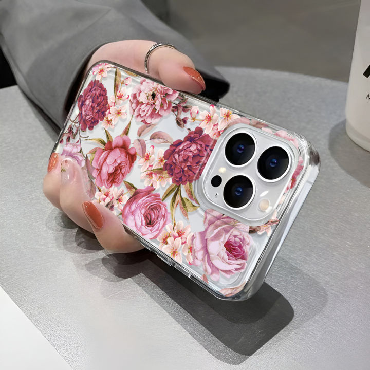 Girls%20Flower%20Transparent%20Phone%20Case%20For%20iPhone%2016%20Pro%20Case%20iPhone%2013%2011%2015%2012%2014%20Pro%20Max%2016E%20Shockproof%20Cover%20-%20Image%206