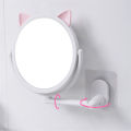 Wall Mounted Mirror Folding Arm Extend Bathroom Mirror Without Drill Cat Ear Single Side Cosmetic Makeup Mirror Space Saving. 