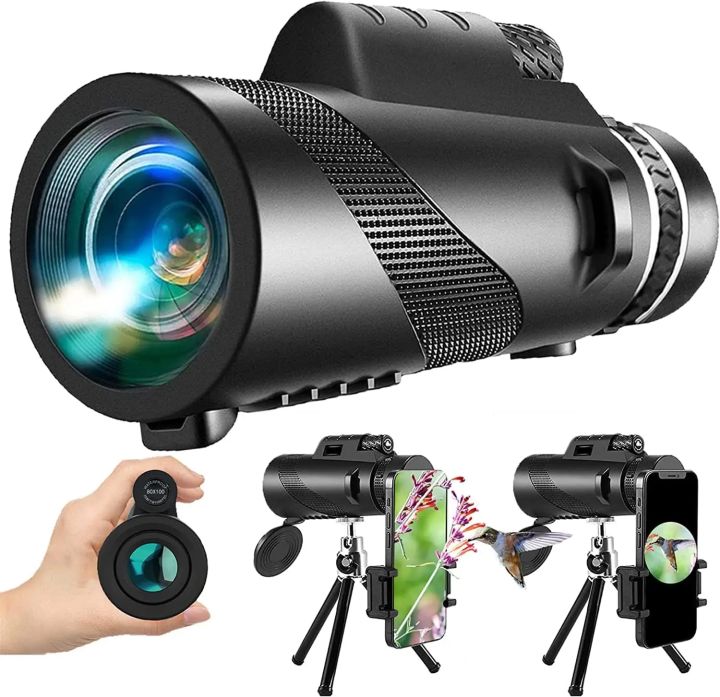 80x100%20HD%20Monocular%20for%20Smartphone%20Adapter%20&%20Tripod%20%20with%20BAK4%20Prism%20for%20Birdwatching,%20Hunting,%20Hiking,%20Outdoor%20Camping%20-%20Image%207