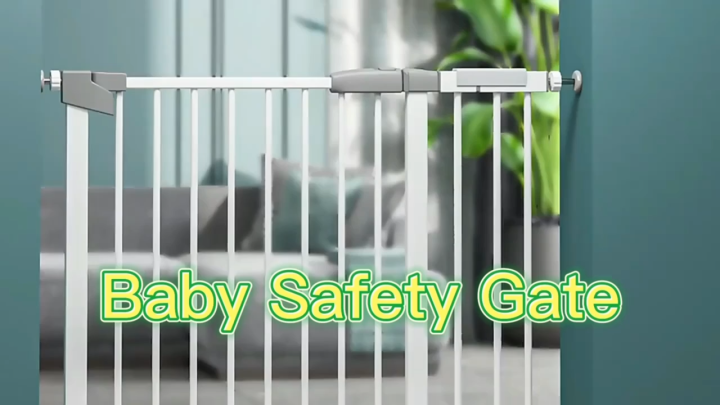 Baby safety Gates Baby Fence for Stairs Child Lock Swing Open Portable Extendable Automatic Infant Fence Door Stair Baby Safety Gate| 75-82cm length|BC