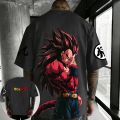 Dragon Ball Anime Oversized Cotton T-shirt 2026 Summer New Vegeta Super Saiyan 4 Printed Men's Street Hip Hop Loose Casual Top. 