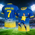 Ronaldo 7 Football Jersey 3D Print Sport Quick-dry Breathable Men T-Shirt Team Training Uniform Club Parent-child Short Sleeve.