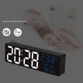 9 Inch Large Digital Wall Clock Temperature Humidity Night Mode Snooze 12/24H USB Plug-in Version Electronic LED Alarm Clock. 
