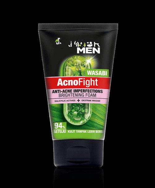 Men Acno Fight Wasabi Anti Acne Imperfections Brightening Face Wash, 100g Indonesia