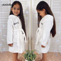 Boy and Girls Flannel Pajamas Robe Autumn and Winter Children Sleepwear Soft Hooded Kids Homewear 2-8 Years.