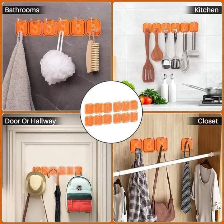 Transparent wall Hooks Without Drill Hanger Piece