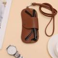 1PC Waterproof Sunglasses Bag Portable Hanging Neck Glasses Storage Case Fashion PU Leather Eyeglasses Pouch For Women Men. 