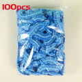 Women's Disposable Shower Cap, Plastic Waterproof Head Cover, Pink Spa Salon, Hotel Hair Dye, Elastic Hair Cap, 100 Pieces/set. 