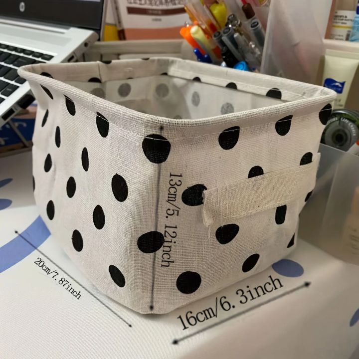 2pcs%20Cotton%20And%20Linen%20Desktop%20Storage%20Box%20Small%20Foldable%20Canvas%20Storage%20Basket%20With%20Handle%20Small%20Fresh%20Waterproof%20Storage%20Basket%20-%20Image%206