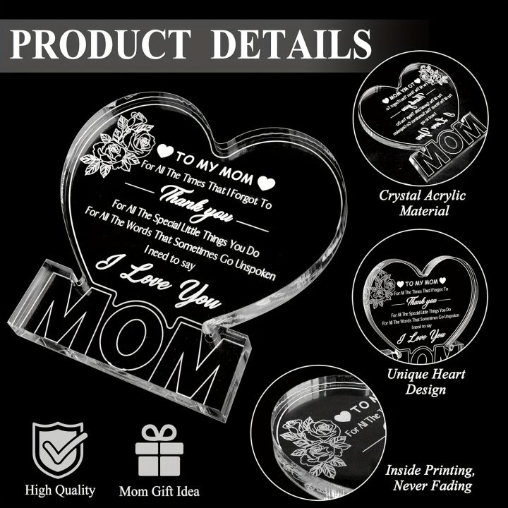 Gifts%20for%20Mom%20Birthday%20Gifts%20for%20Mom%20from%20Daughter%20Son%20Delicate%20Rose%20Acrylic%20Heart%20Plaque%20Mom%20Present%20Thanksgiving%20Christmas%20-%20Image%203